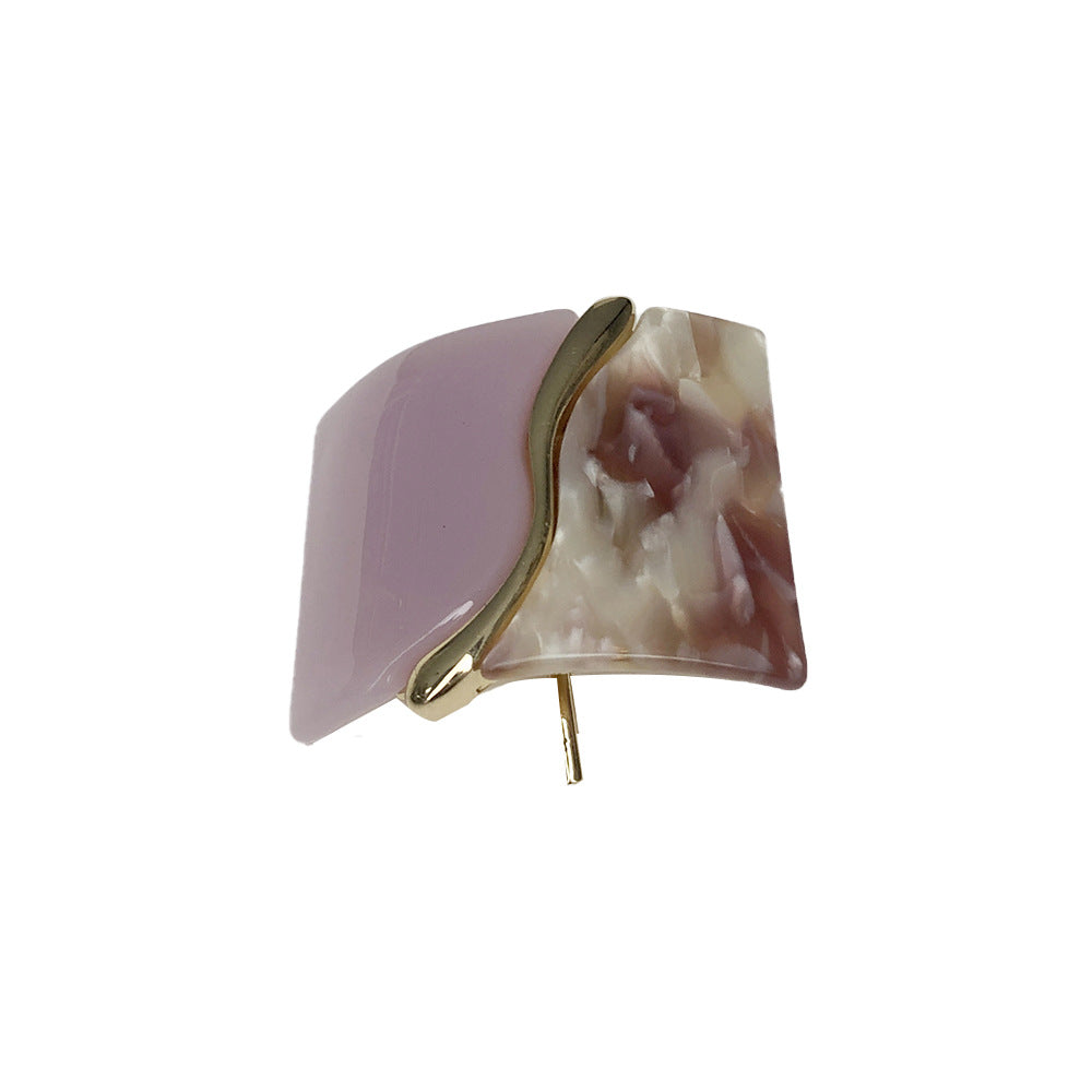 Square Leopard Print Resin Headdress Hair Hook