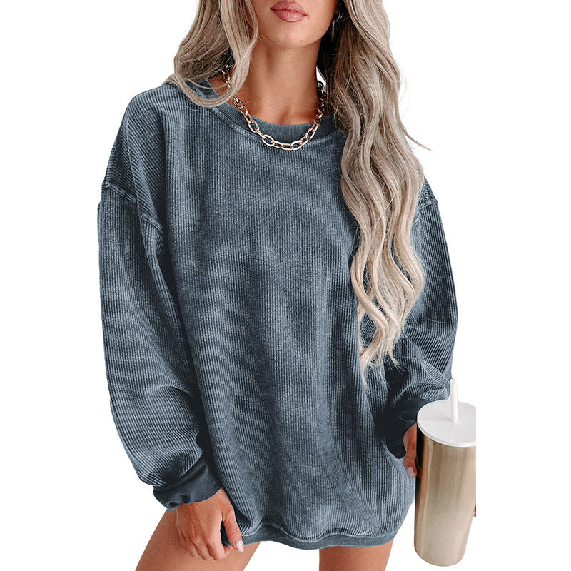 European And American Leisure Style Oversize Solid Color Pullover