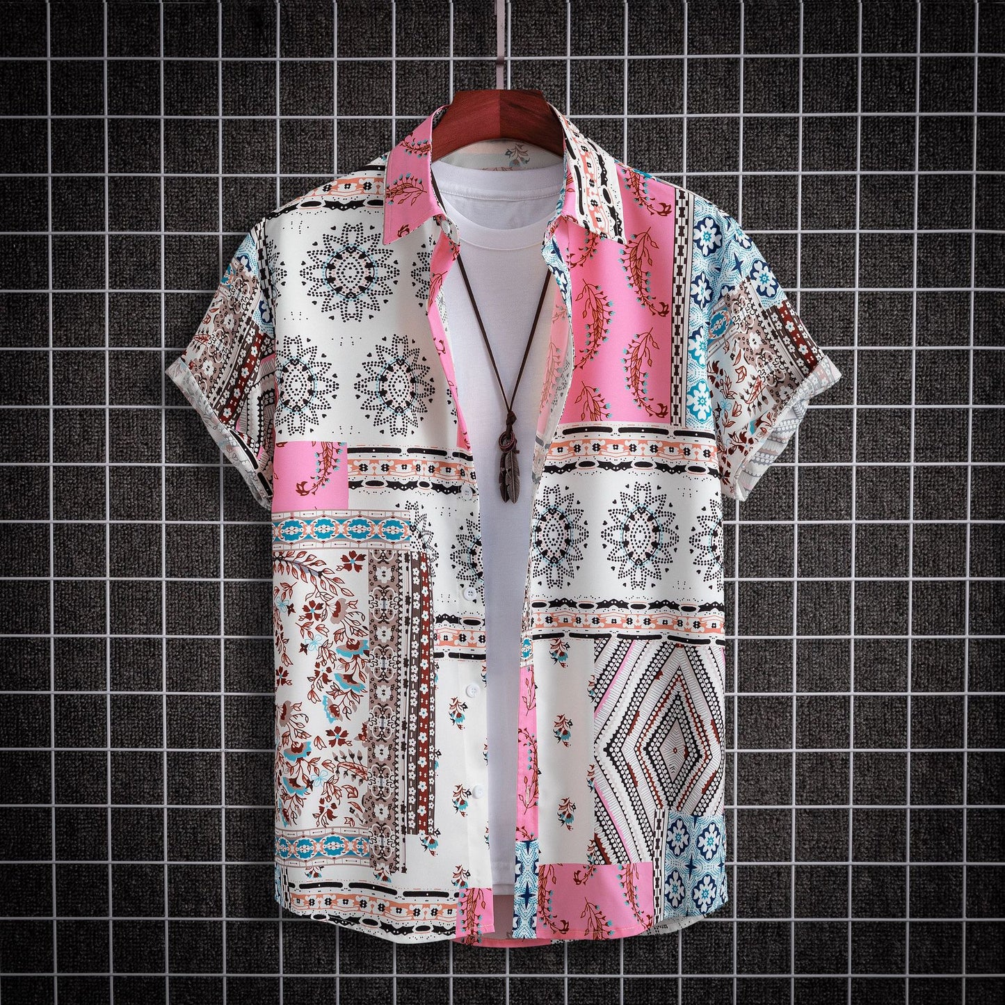 Men's Fashion Casual Digital Printing Short Sleeve Shirt