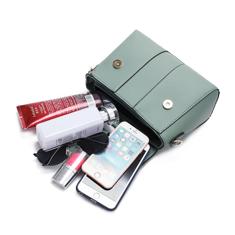 Korean Fashion One-shoulder Messenger Pu Small Square Bag