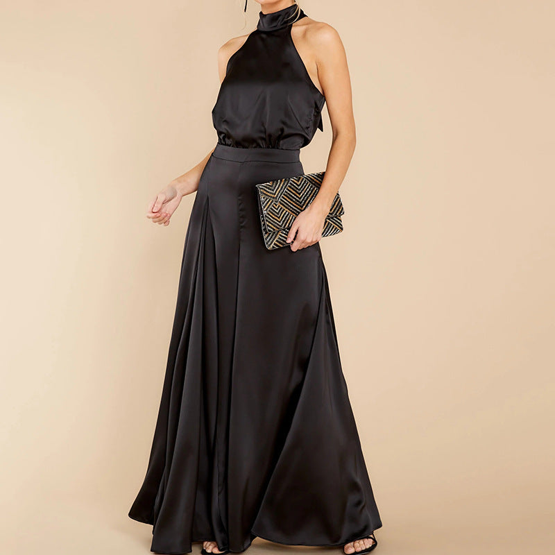 Women's Strapless High Waist One-piece Wide-leg Trousers