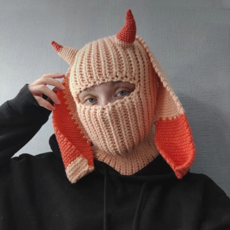 Cartoon Knitted Warm Ear Protection Woolen Hat