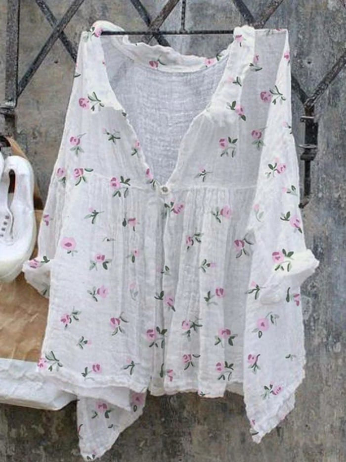 Amazon Cross-border New Arrival Fashion Women's Shirt Natural Landscape Avatar Print