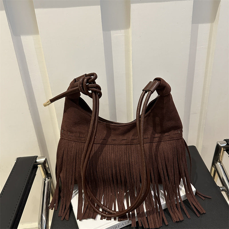 Womens Bohemian Retro Tassel Shoulder Crossbody Bag