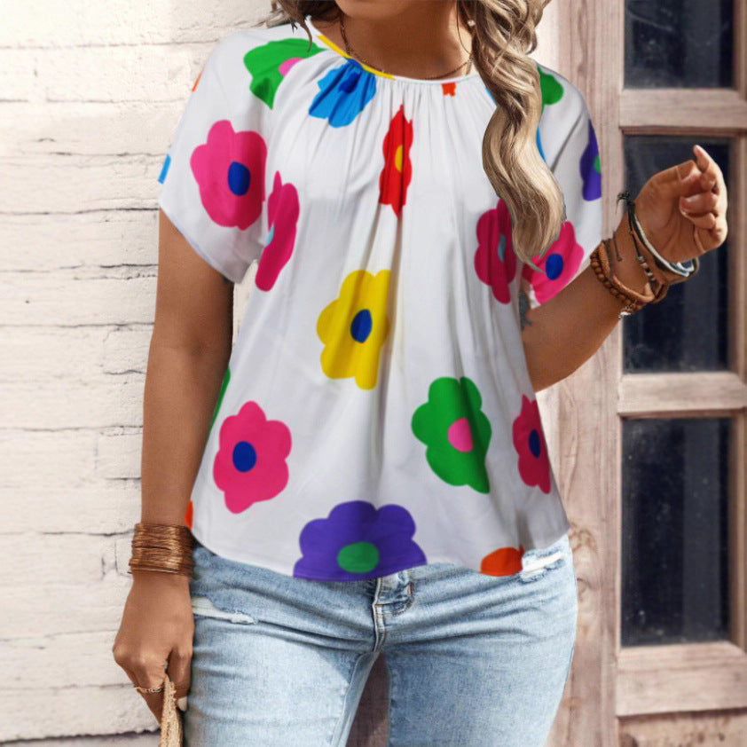 Women's Printing T-shirt Casual Short Sleeve