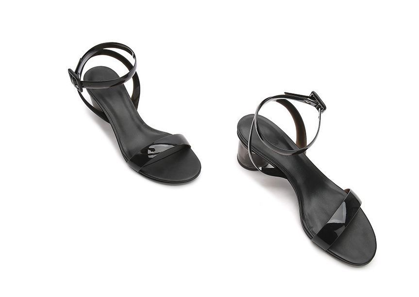 Simple Word With Transparent Round Heel Sandals High Heels