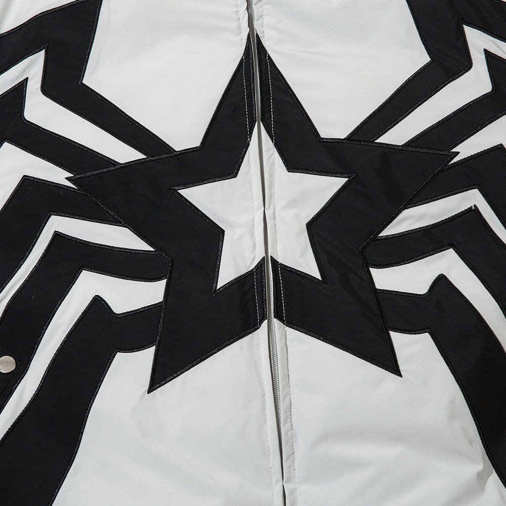 Personalized Five-pointed Star Color Contrast Patchwork Jacket For Men