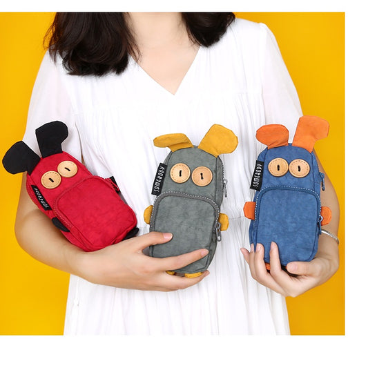 Creative Funny Rabbit Large-capacity Cute Three-color Patch Pencil Bag