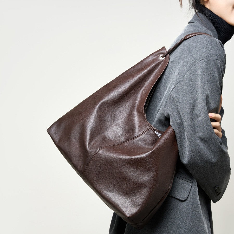 Vegetable Tanning Leather Popular Large-capacity Textured Tote Bag