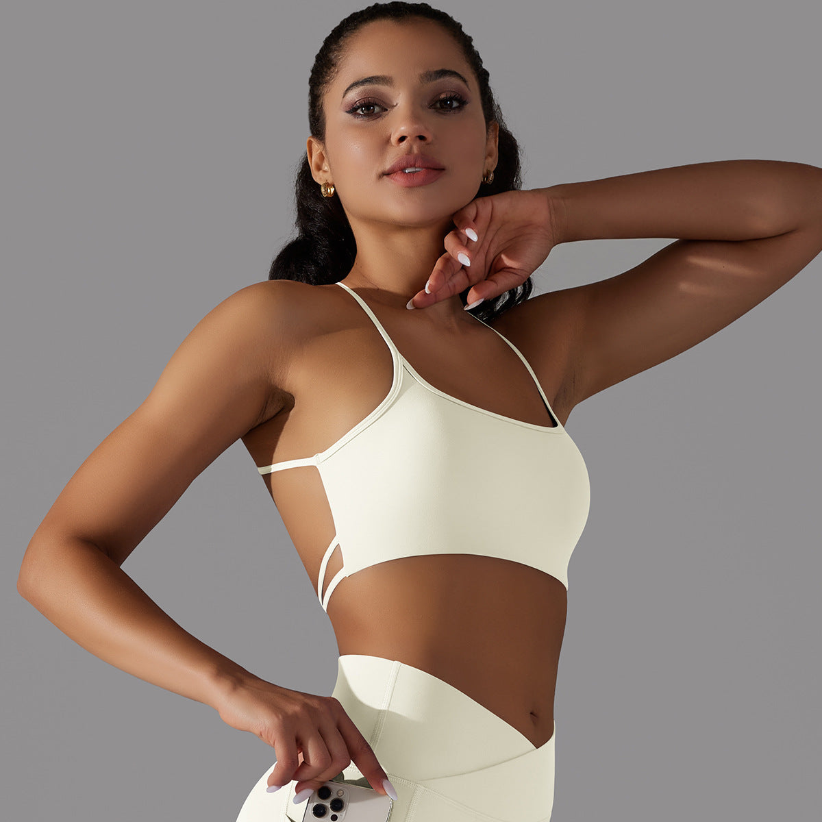 Women's Nylon Brushed Cross Sports Underwear Fitness Yoga Wear Vest