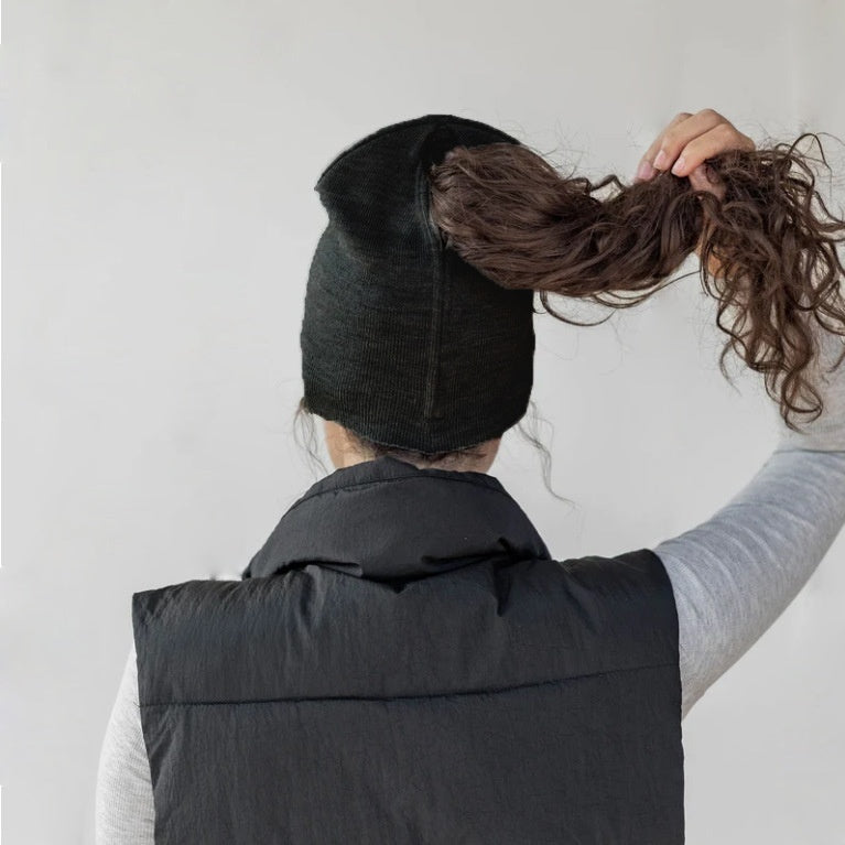 Open-ended Ponytail Knitted Sports Wool Pullover Women's Magnetic Snap Caplightweight And Convenient