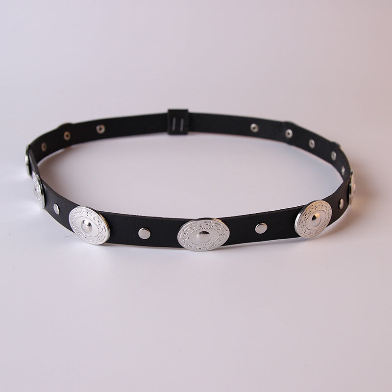 Fashion Personality Top Hat Button Belt Accessories