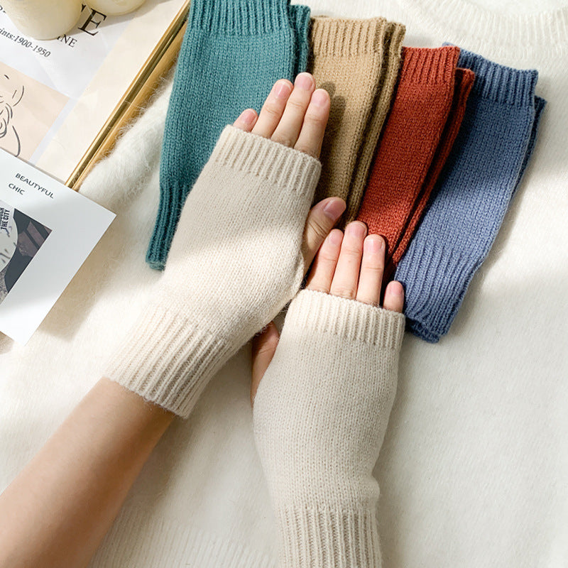 Women Stylish Hand Girl Arm Crochet Knitting Hollow Warm Fingerless Gloves