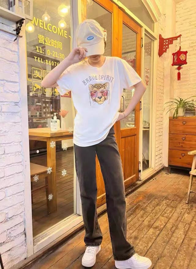Men And Women Cartoon Cute Print Short Sleeve Summer