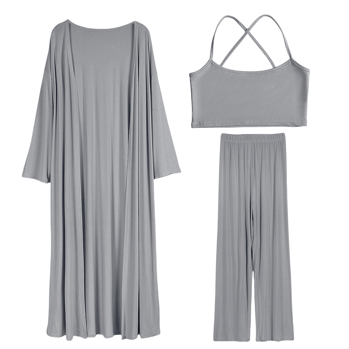 Women's Casual Long-sleeved Cardigan High-waisted Trousers Vest