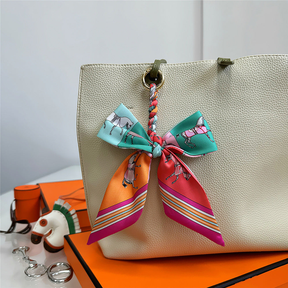 Women's Polyester Bag Decorative Scarf Pendant