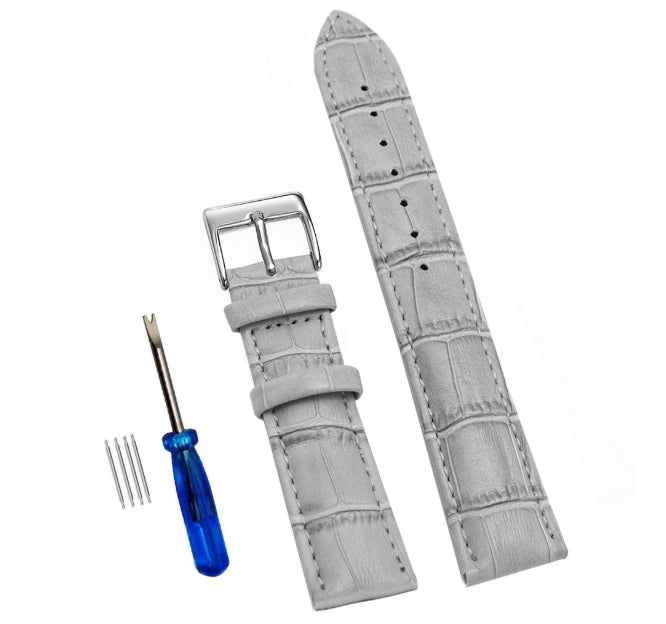 Cowhide Bamboo Watch Strap With Stainless Steel Pin Buckle