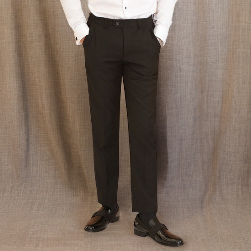 Slim-fit Color-blocked High-quality Four-season Casual Men's Suit Pants