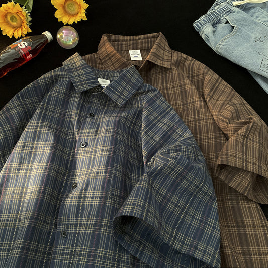 Men's Summer American Style Trend Short-sleeved Shirt