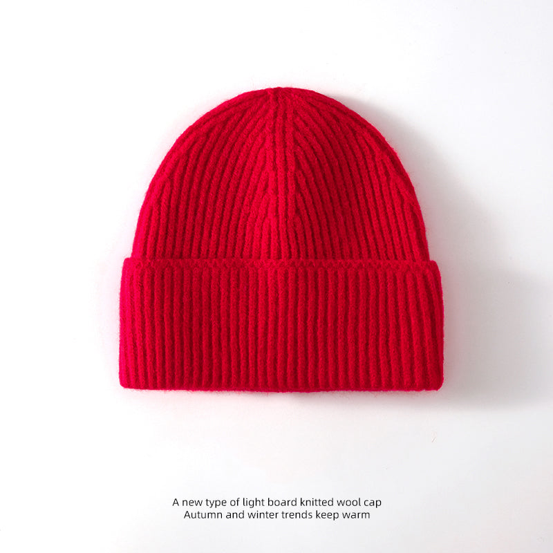 Fashion Solid Color Wool Hat Loose Warm