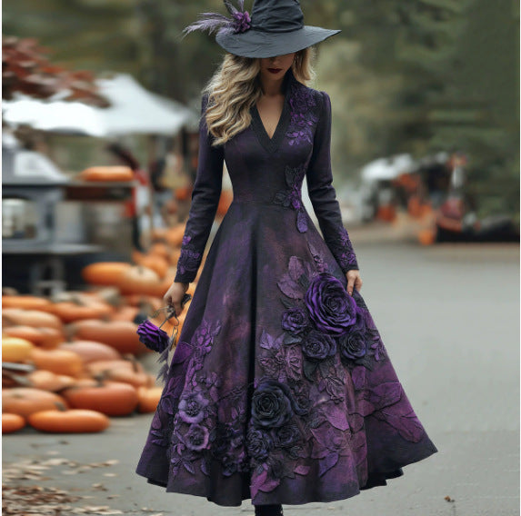 Ladies' Fashionable 3D Printed Loose Dress