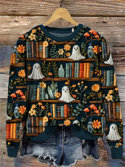 Digitaltryk Kvinder Wansheng Græskar Rundhalset Sweater