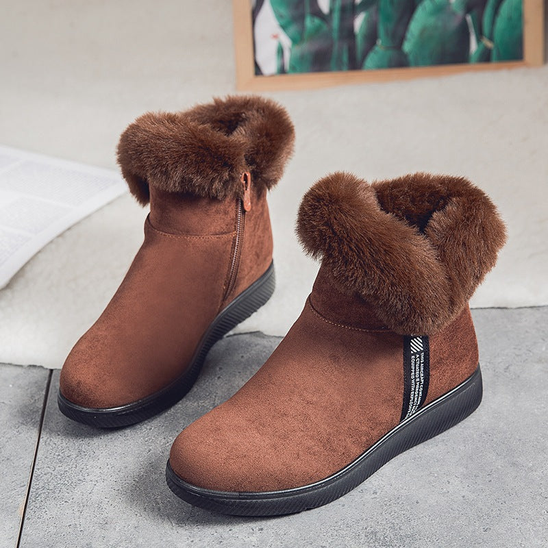 Plus Fleece Ankle Boots Thicken Middle-aged And Elderly Cotton Shoes