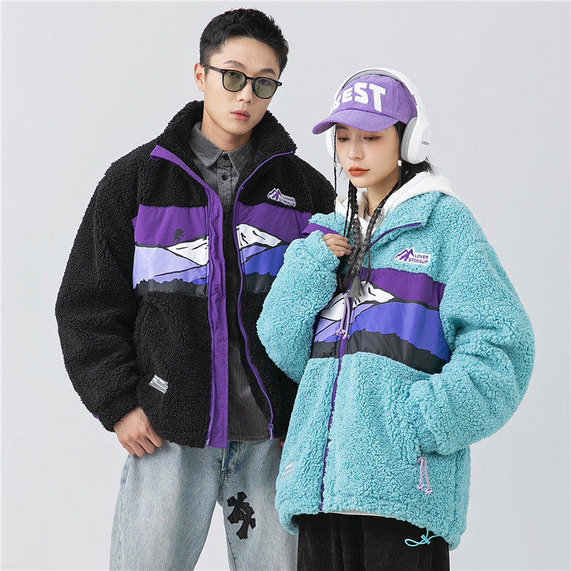 Lamb Coat Men's Thickened Tide Brand