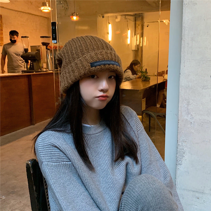 Women's Fashion Versatile Big Head Around Wool Hat