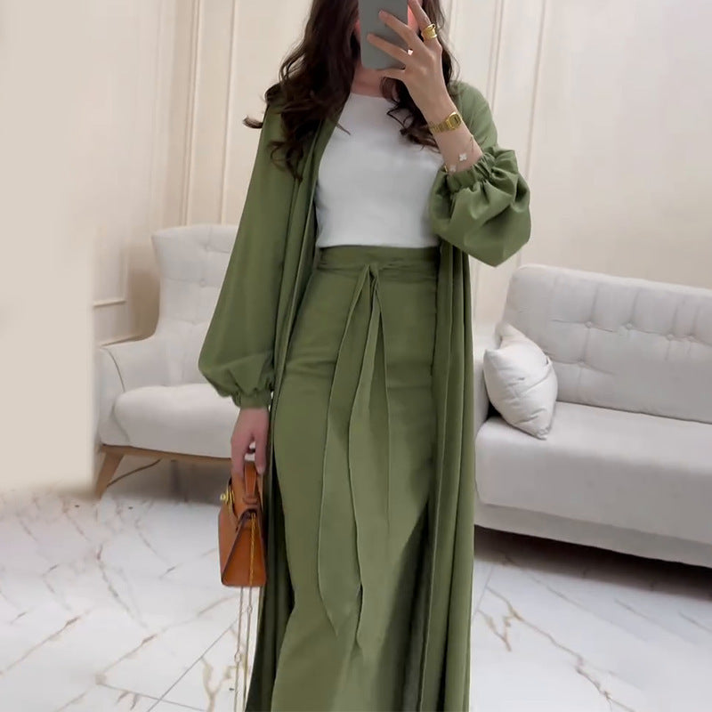 Stylish Casual Two-piece Long Skirt Set