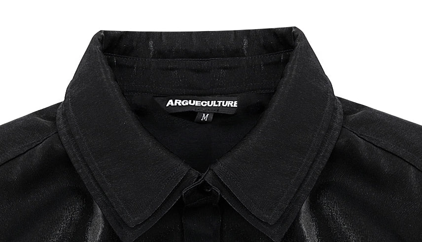 Streamer Hollow-out Deconstruction Padded Shoulder Shirt
