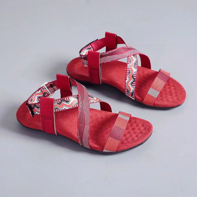 Women's Velcro Peep Toe Beach Sandals