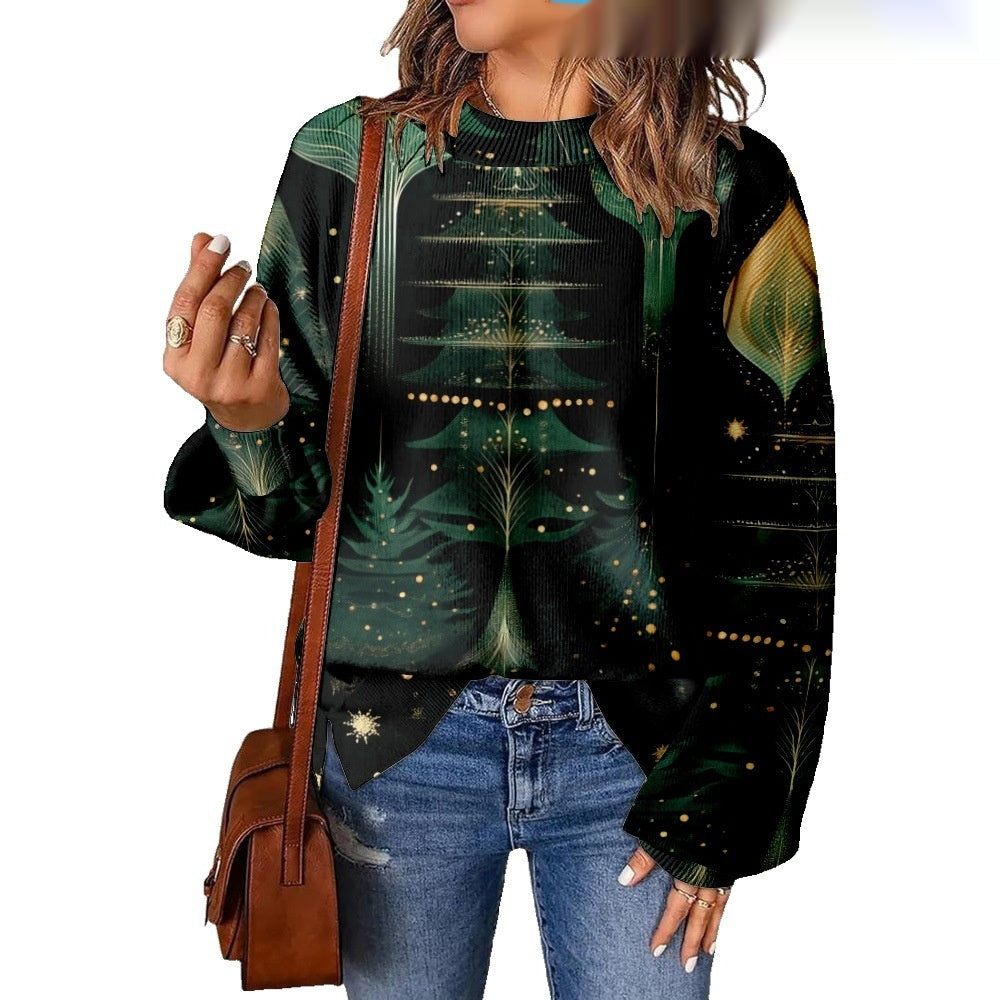 Digitalprint Mønsterskygge Modetrend Rundhalset Sweater 3D