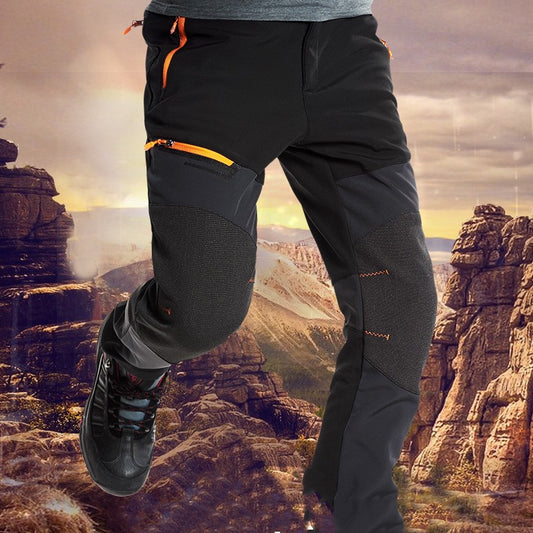 Outdoor Fleece-lined Warm Waterproof Windproof Breathable Climbing Pants