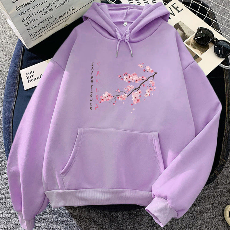 Womens Fashionable Printed Casual Loose Hoodie