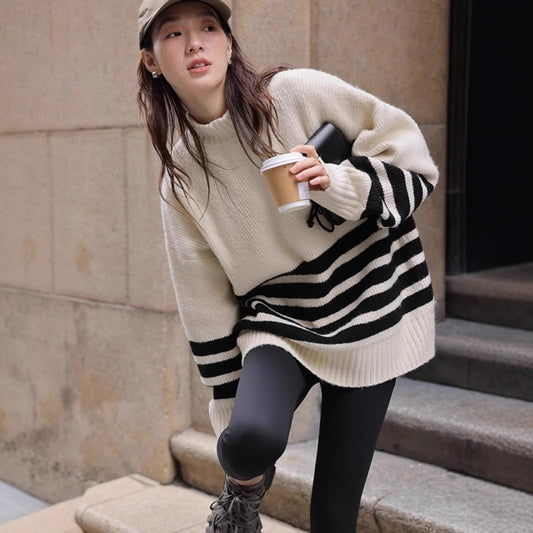 Winter New Stand Collar Pregnant Women Loose Mid-length Sweater