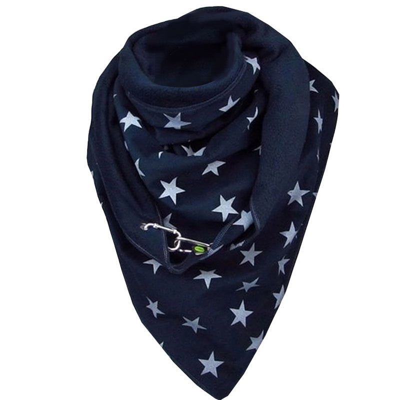 Padded Warm Shawl Printed Bib Scarf