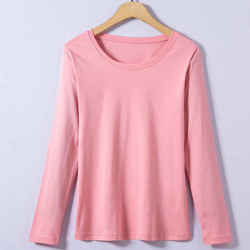 Mercerized Cotton Trendy Women's T-shirt Long Sleeve