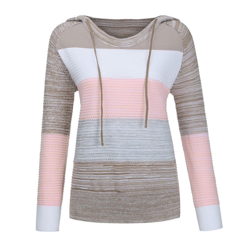 Autumn And Winter Round Neck Long Sleeve Pullover Multicolor Sweater