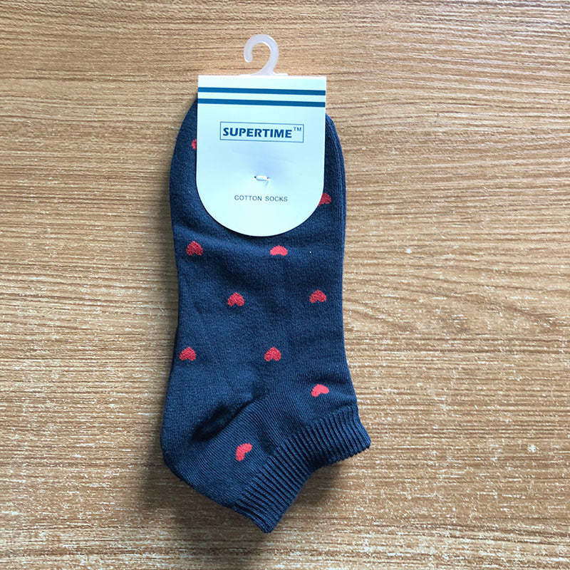 Ladies Cotton Socks Japanese Love Heart