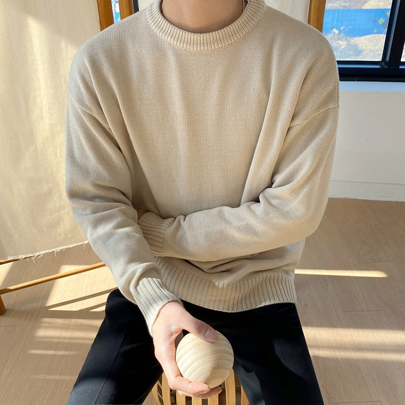 Korean Men's Round Neck Sweater Autumn And Winter