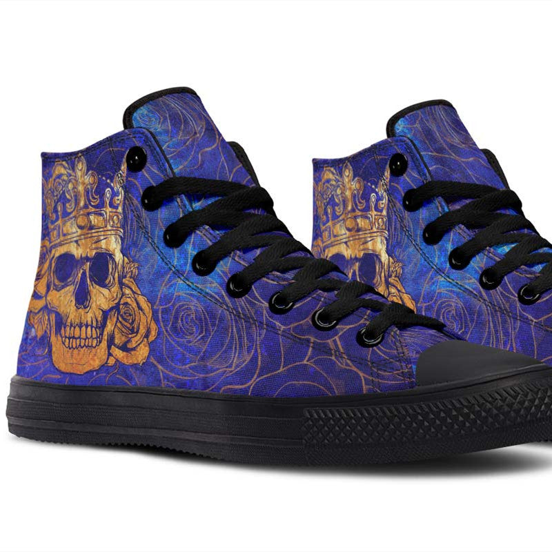 Men's And Women's Fashion Color Printing High-top Canvas Shoes