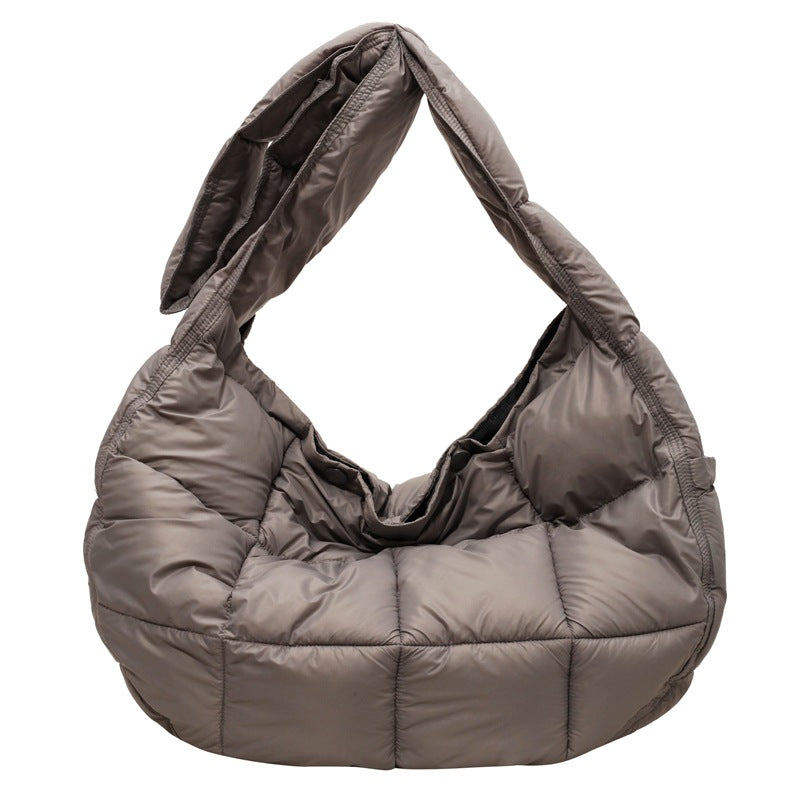 Plaid Large Capacity Down Cotton Bag For Women