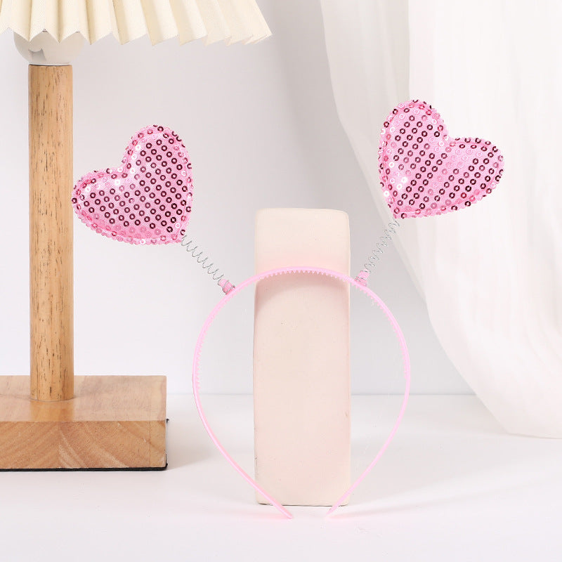 Red Heart Headband Accessories Three-dimensional