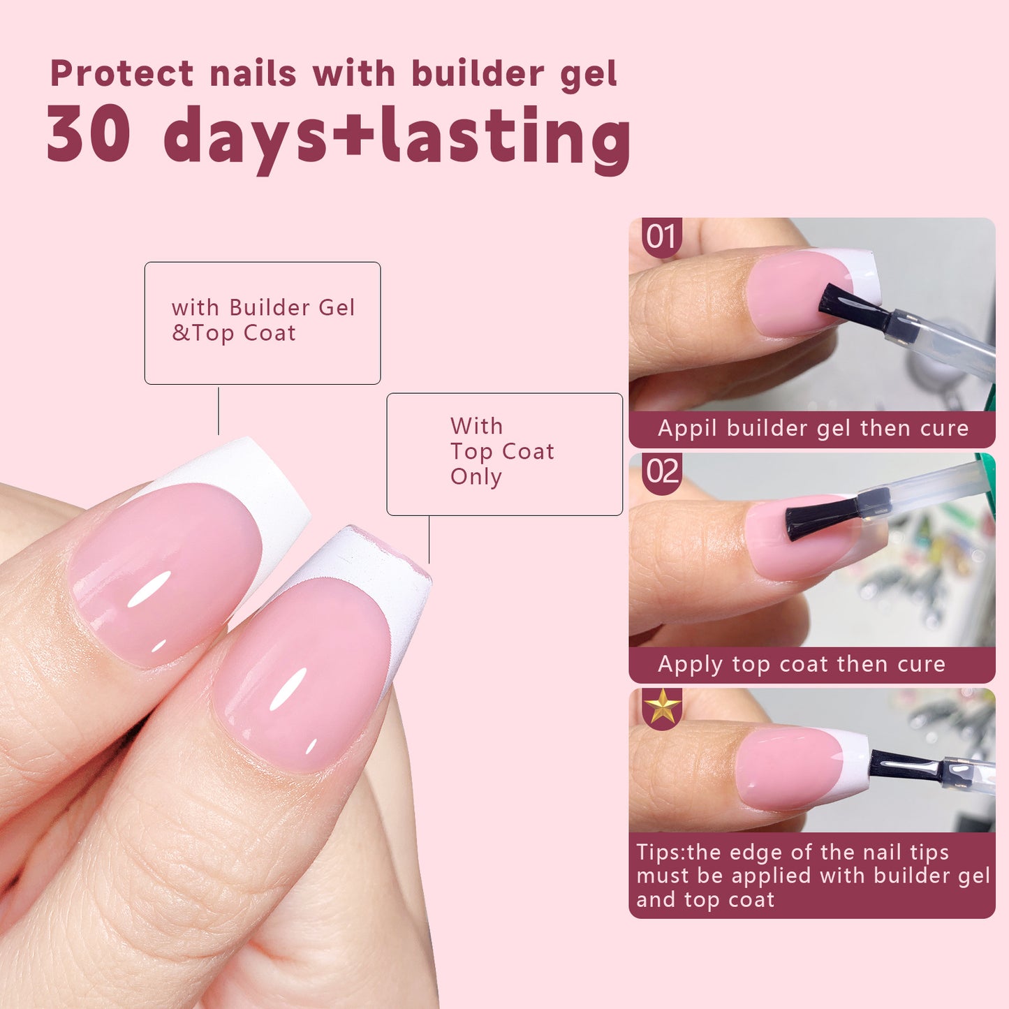 Non Marking Wearable Detachable French Style Nail Patch