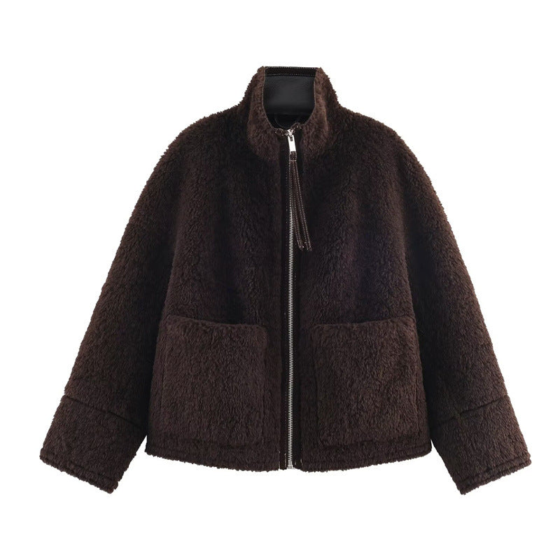 French Double-sided Shearling Jacket Coat