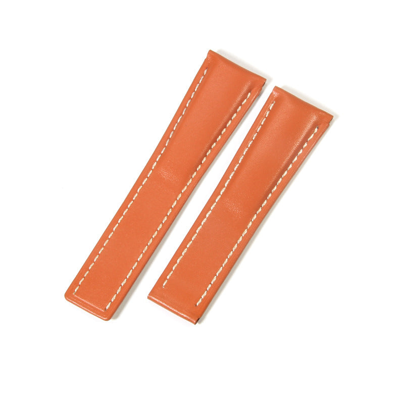 Black Brown Blue Bamboo Grain Cowhide Watch Strap 22mm 24mm
