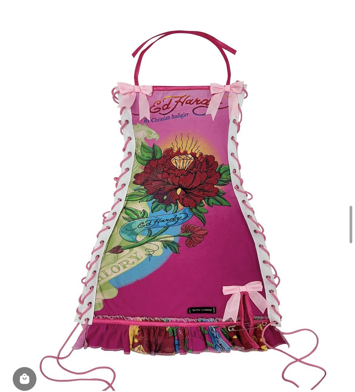 Printed Oil Painting Drawstring Tube Top Slip Dress