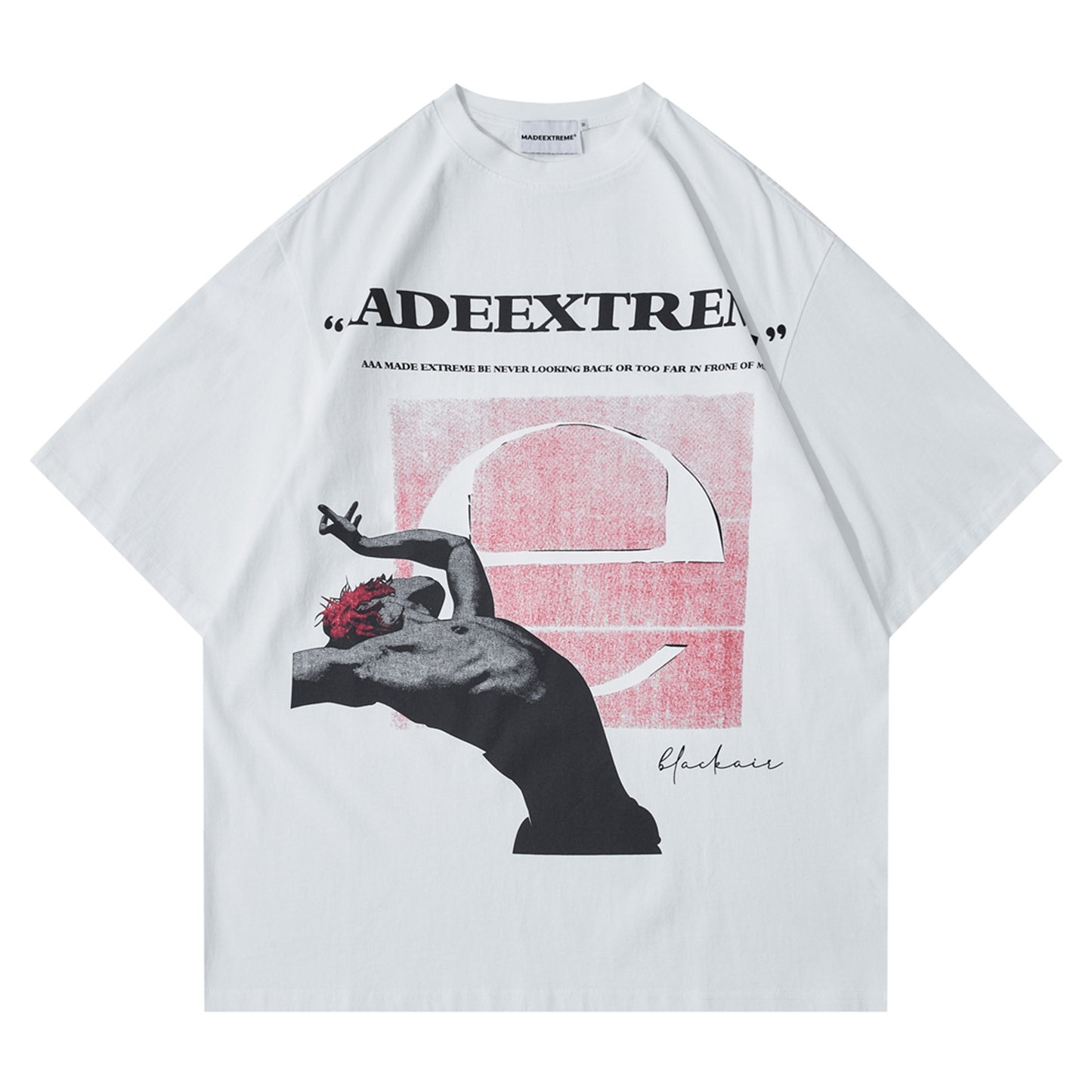Street Printing Men's Clothing Washed And Worn Loose Casual Short Sleeve