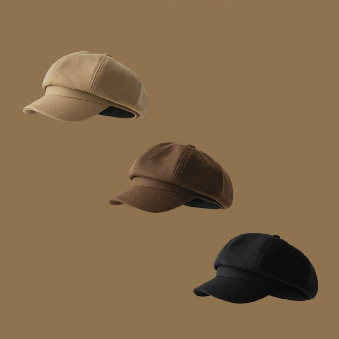 Beret Girls' Korean-style Versatile Face-looking Octagonal Cap Artistic Retro Newsboy Cap Japanese Painter Hat